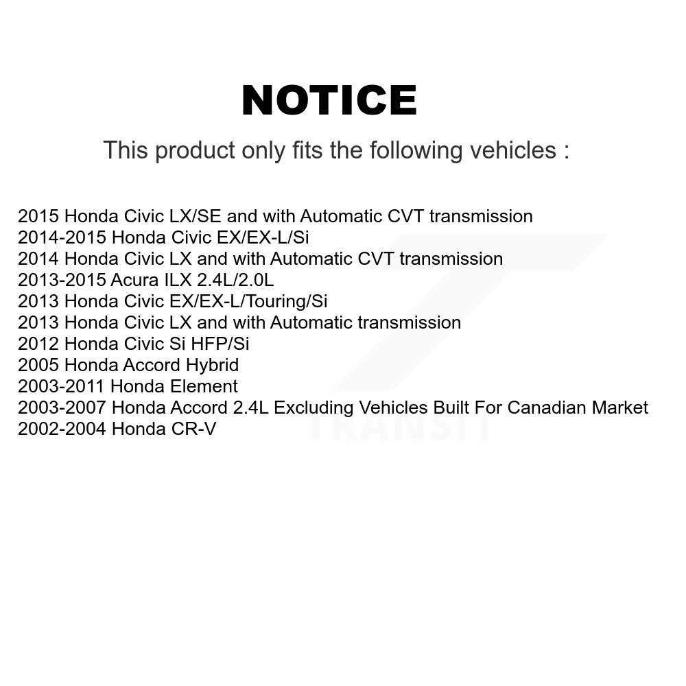Front Rear Ceramic Brake Pads Kit For Honda Civic Accord CR-V Element Acura ILX KTC-100471 - Image 2