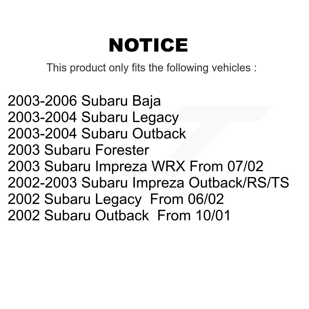 Front Rear Ceramic Brake Pads Kit For Subaru Impreza Outback Legacy Forester Baja KTC-100487 - Image 2