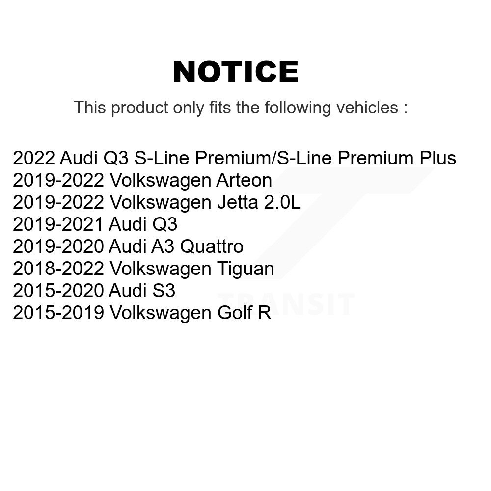 Front Rear Ceramic Brake Pads Kit For Volkswagen Tiguan Jetta Audi Q3 Golf R Arteon S3 A3 KTC-100520 - Image 2