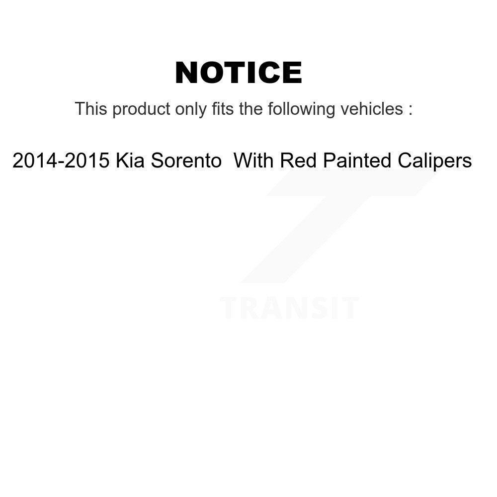 Front Rear Ceramic Brake Pads Kit For 2014-2015 Kia Sorento With Red Painted Calipers KTC-100551 - Image 2