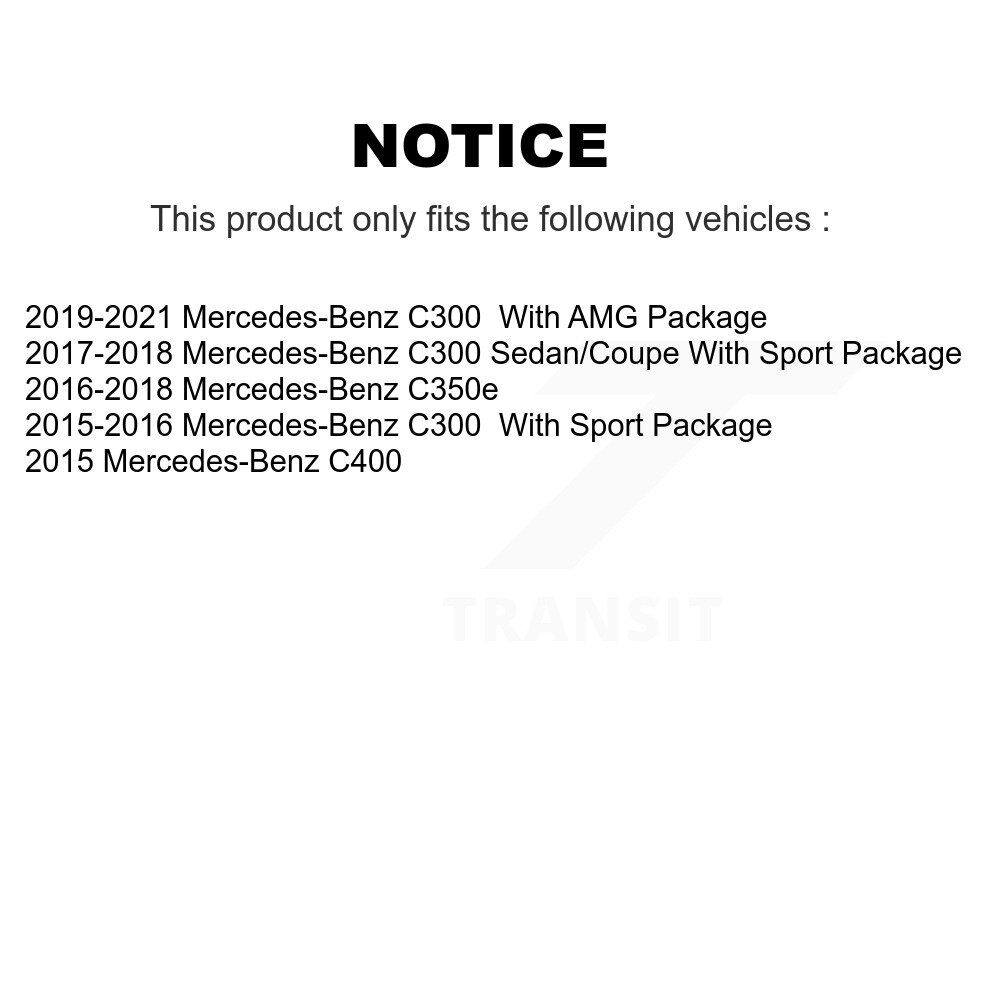 Front Rear Ceramic Brake Pads Kit For Mercedes-Benz C300 C400 C350e KTC-100553 - Image 2
