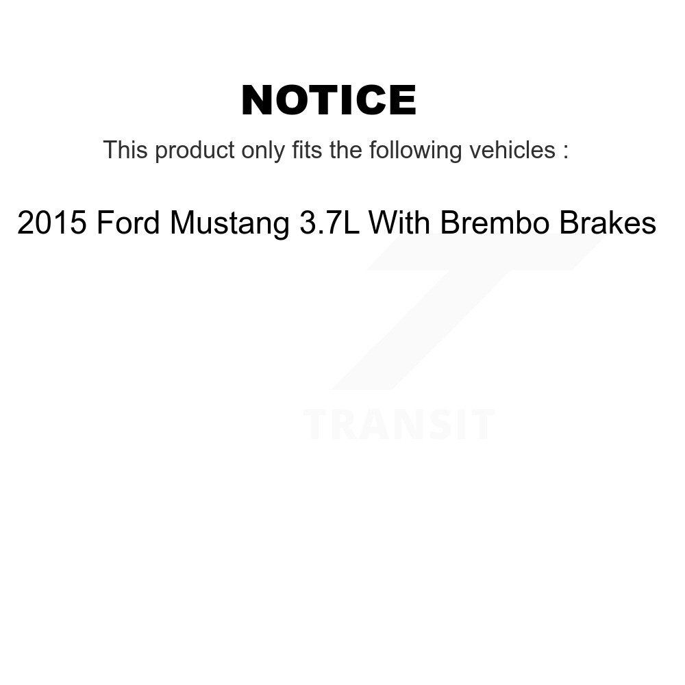 Front Rear Ceramic Brake Pads Kit For 2015 Ford Mustang 3.7L With Brembo Brakes KTC-100592 - Image 2