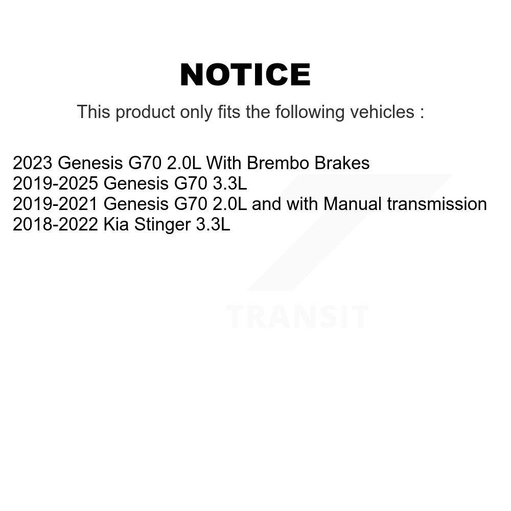 Front Rear Ceramic Brake Pads Kit For Genesis G70 Kia Stinger KTC-100687 - Image 2