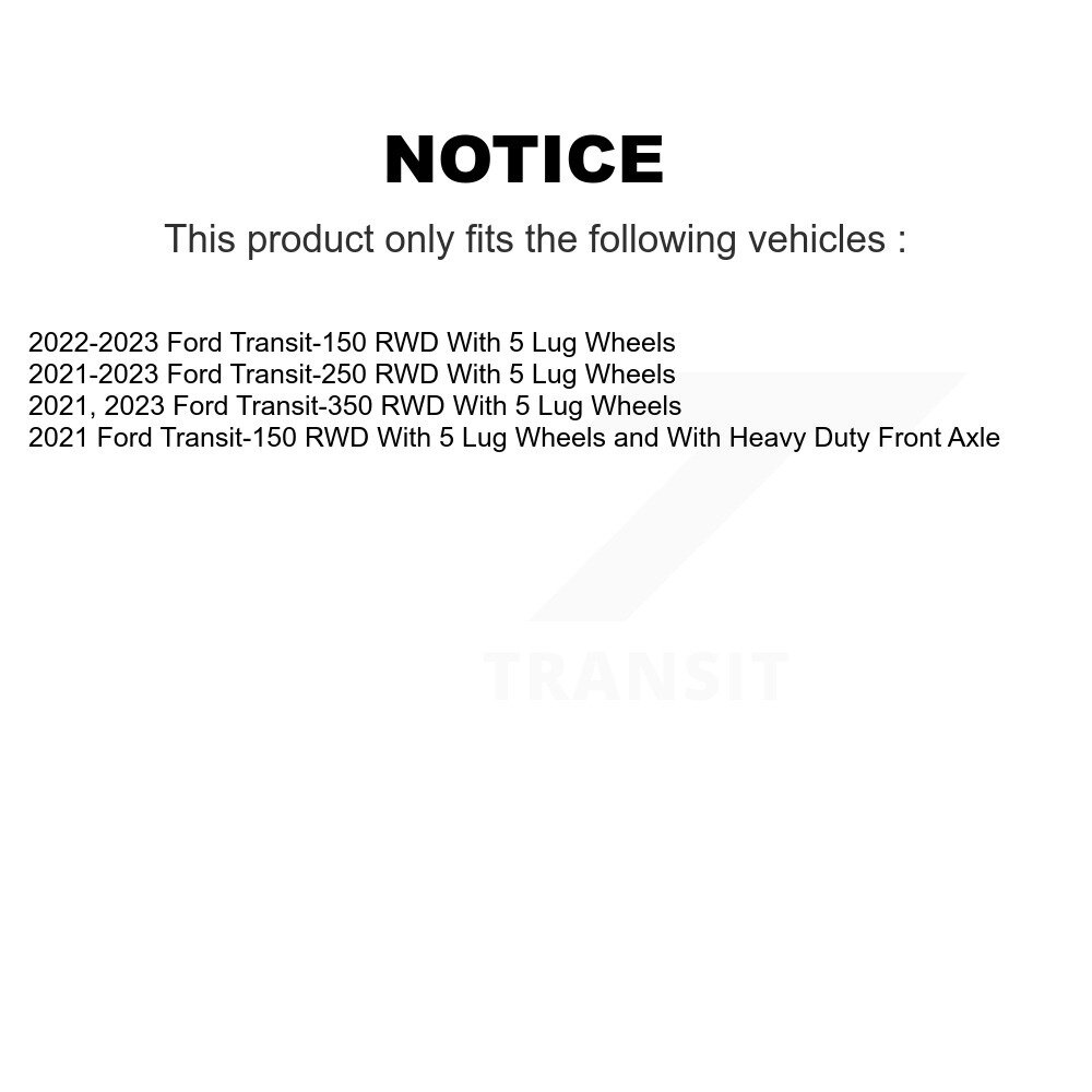 Front Rear Ceramic Brake Pads Kit For Ford Transit-250 Transit-350 Transit-150 RWD KTC-100837 - Image 2