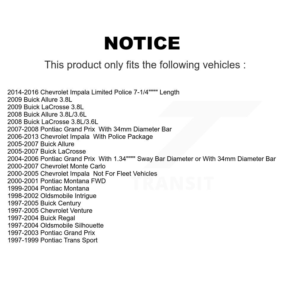 Front Suspension Control Arm Ball Joint Link Kit For Chevrolet Impala Buick Pontiac Grand KTR-100193 - Image 2