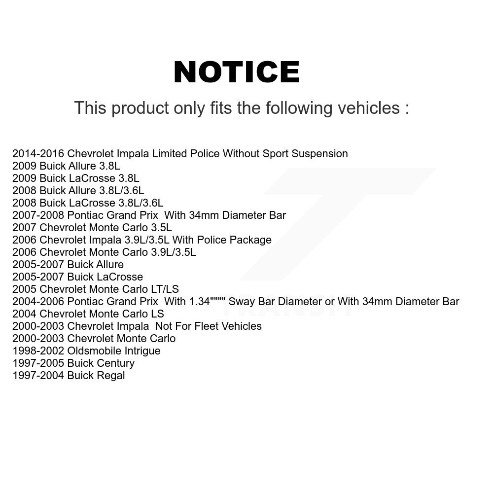 Front Control Arm Ball Joint Tie Rod End Link Kit (8Pc) For Buick Chevrolet LaCrosse Prix KTR-100445 - Image 2