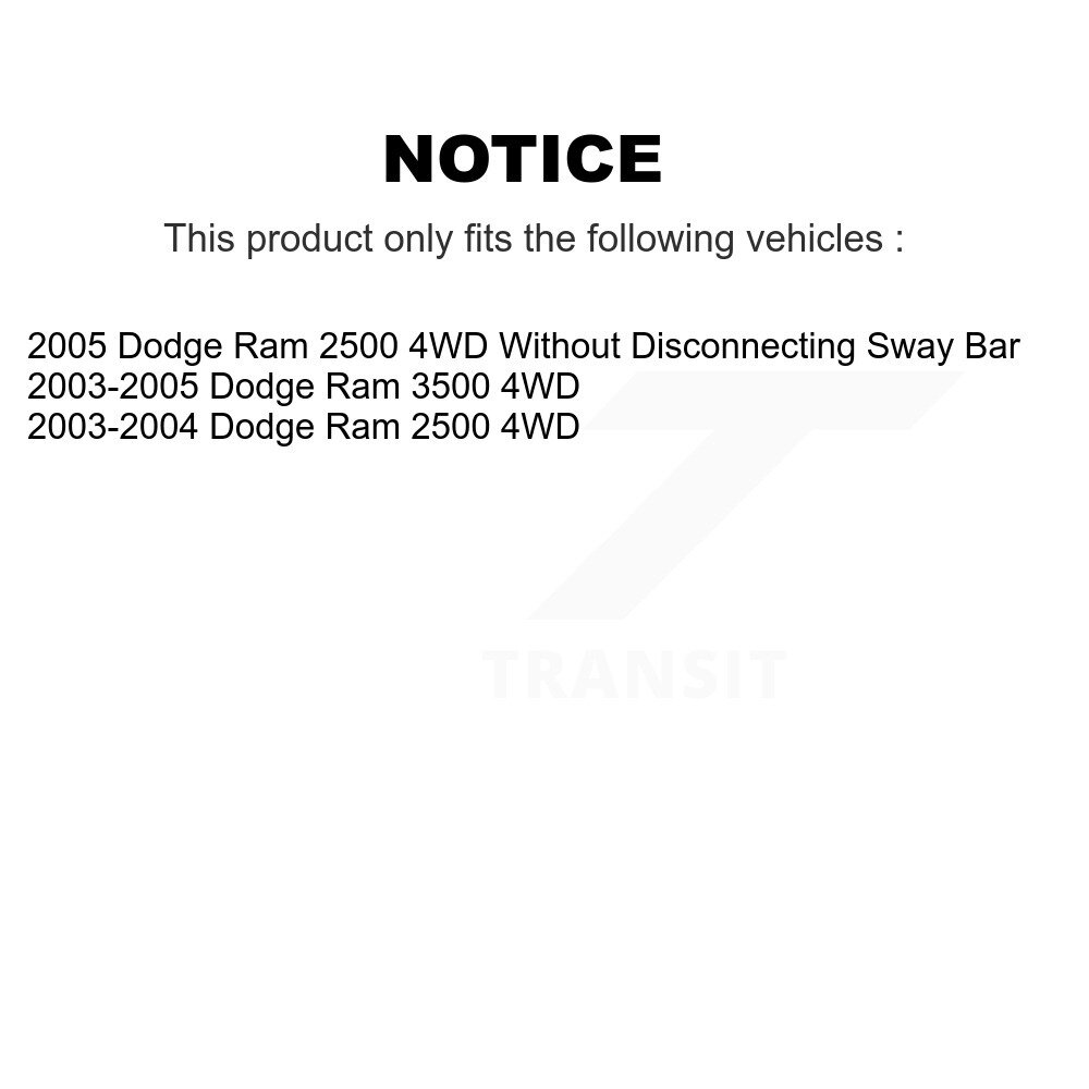 Front Suspension Stabilizer Bar Link Pair For Dodge Ram 2500 3500 4WD KTR-100794 - Image 2