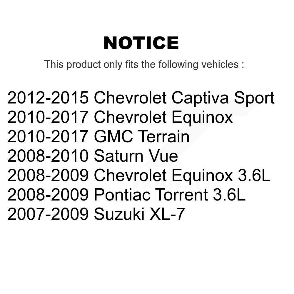 Front Suspension Bar Link Kit For Chevrolet Equinox GMC Terrain Pontiac Torrent Saturn KTR-100857 - Image 2