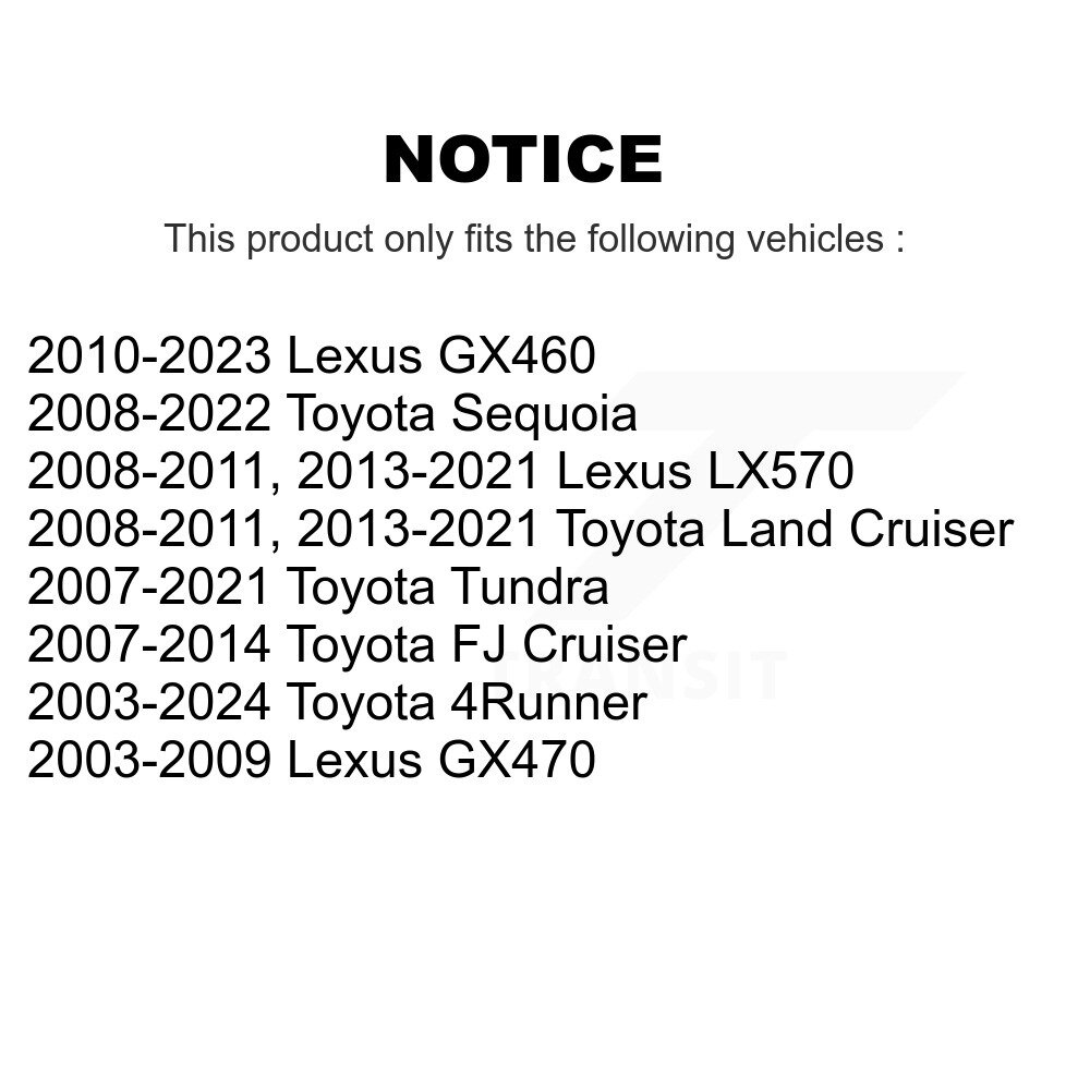 Front Upper Ball Joint Pair For Toyota Tundra 4Runner FJ Cruiser Lexus Sequoia Land KTR-101301 - Image 2