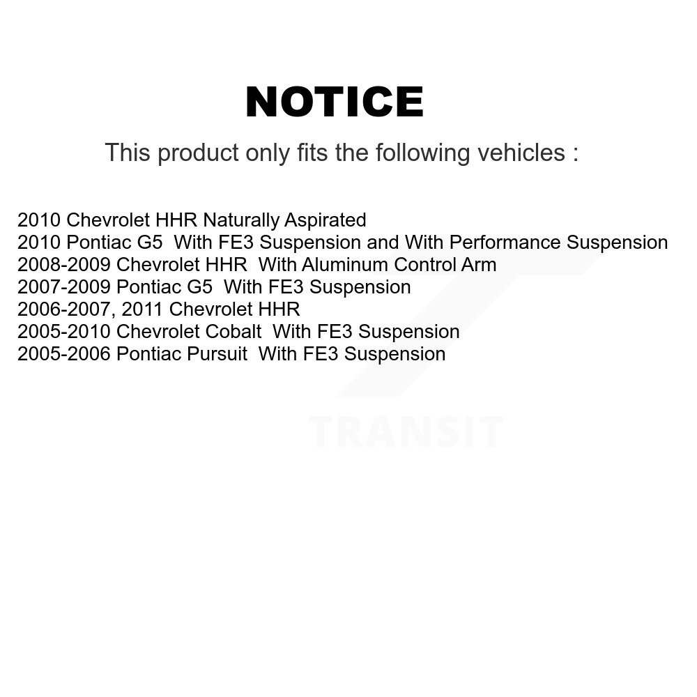 Front Lower Suspension Control Arm And Ball Joint Kit For Chevrolet Cobalt Pontiac G5 HHR KTR-101425 - Image 2
