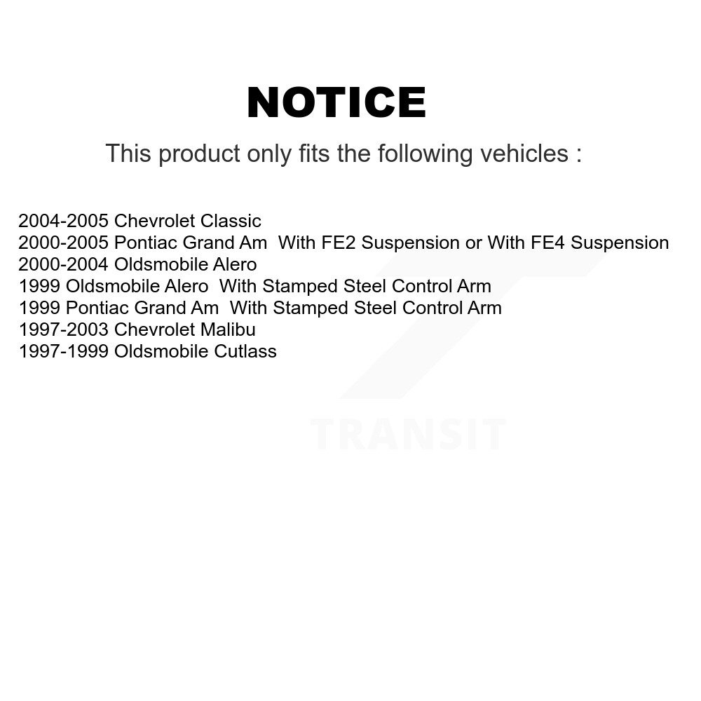 Front Lower Suspension Control Arm & Ball Joint Kit For Pontiac Grand Am Chevrolet Malibu KTR-101489 - Image 2