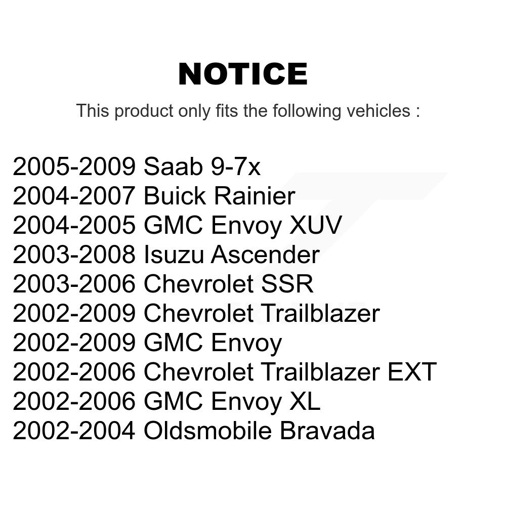 Front Lower & Upper Ball Joints Kit For Chevrolet GMC Trailblazer Envoy XL EXT SSR Buick KTR-101796 - Image 2