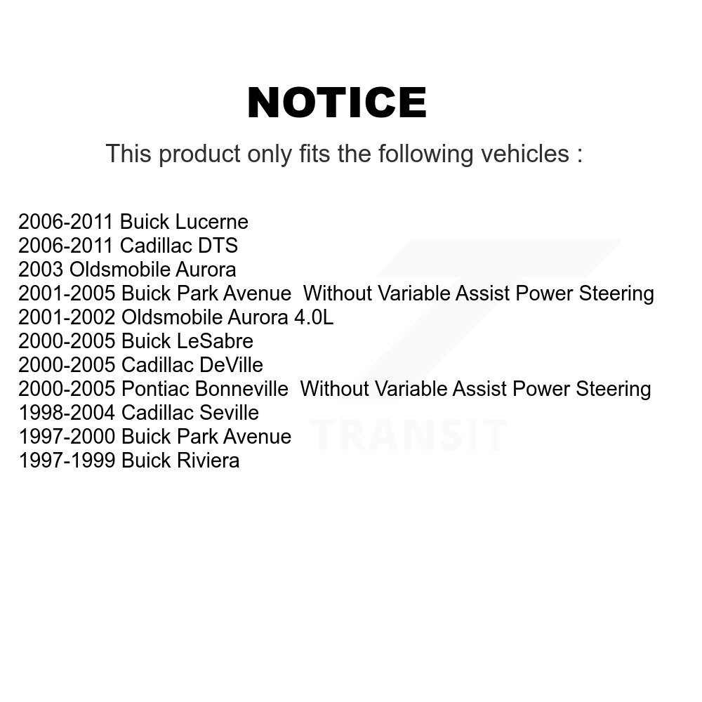 Front Tie Rod End Kit For Buick Lucerne Cadillac LeSabre DTS DeVille Seville Pontiac Park KTR-101866 - Image 2