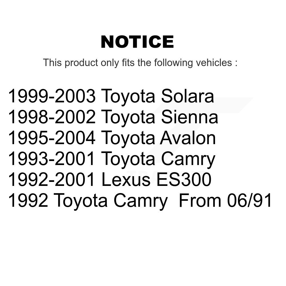 Front Steering Tie Rod End Kit For Toyota Camry Sienna Solara Avalon Lexus ES300 KTR-101870 - Image 2