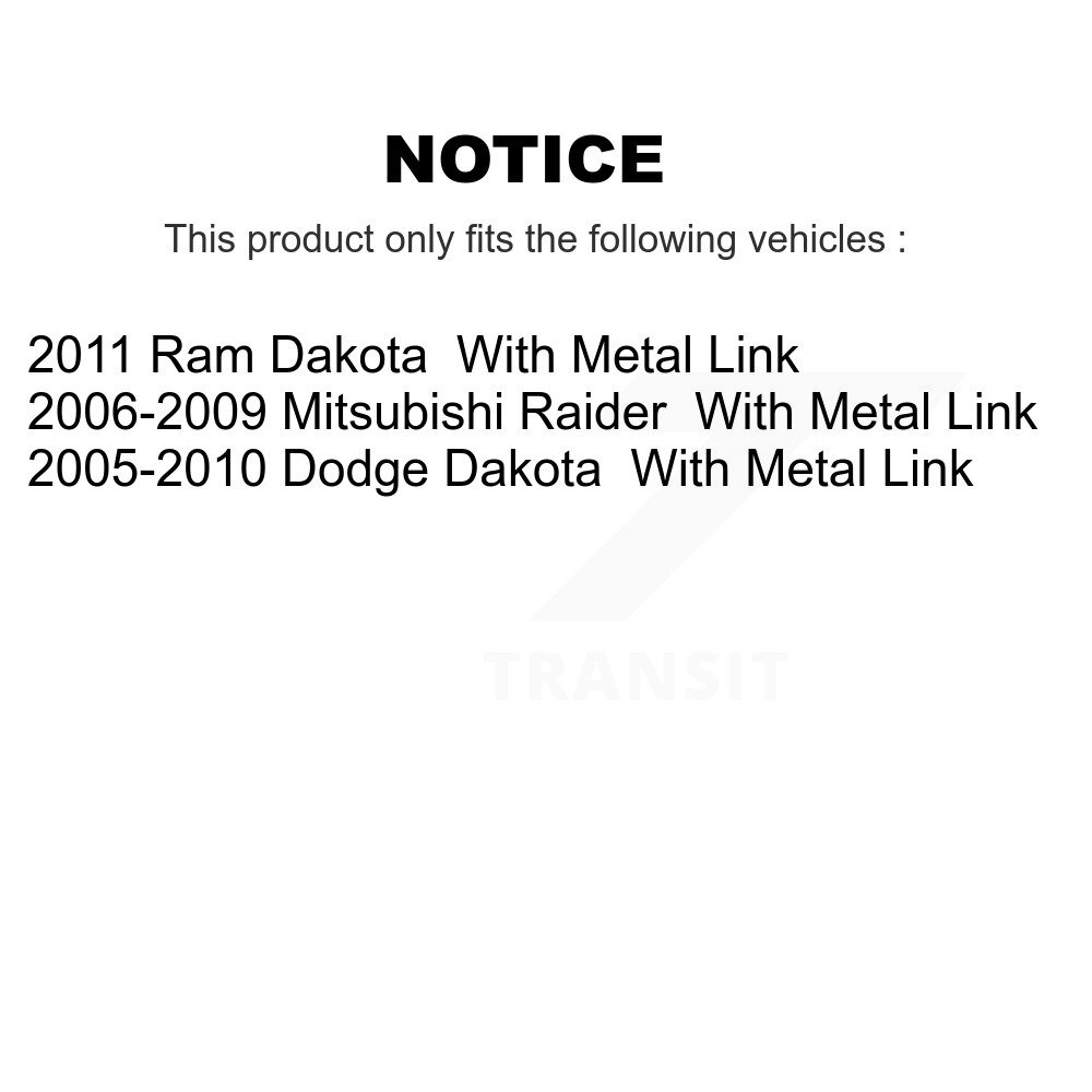 Front Rear Suspension Bar Link Kit For Dakota Dodge Ram Mitsubishi Raider With Metal KTR-102059 - Image 2