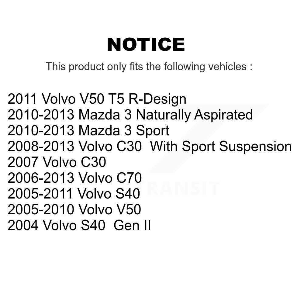 Front Rear Suspension Stabilizer Bar Link Kit For Mazda 3 Volvo S40 C30 V50 C70 Sport KTR-102079 - Image 2