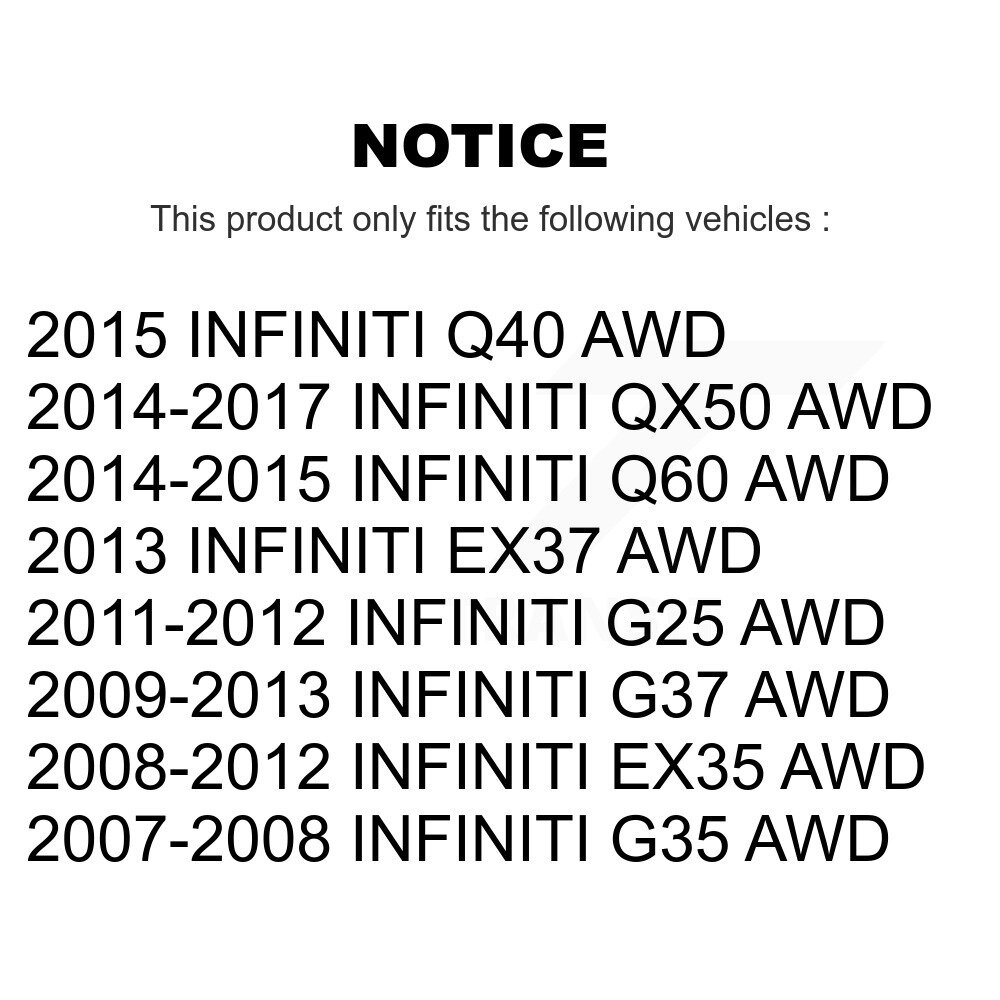 Front Rear Suspension Bar Link Kit For INFINITI G37 QX50 EX35 G35 EX37 G25 Q60 Q40 AWD KTR-102164 - Image 2