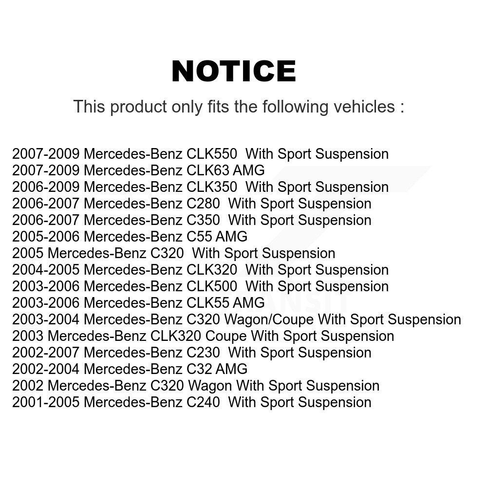 Front Rear Suspension Bar Link Kit For Mercedes-Benz C230 C240 C280 CLK350 CLK320 CLK500 KTR-102214 - Image 2