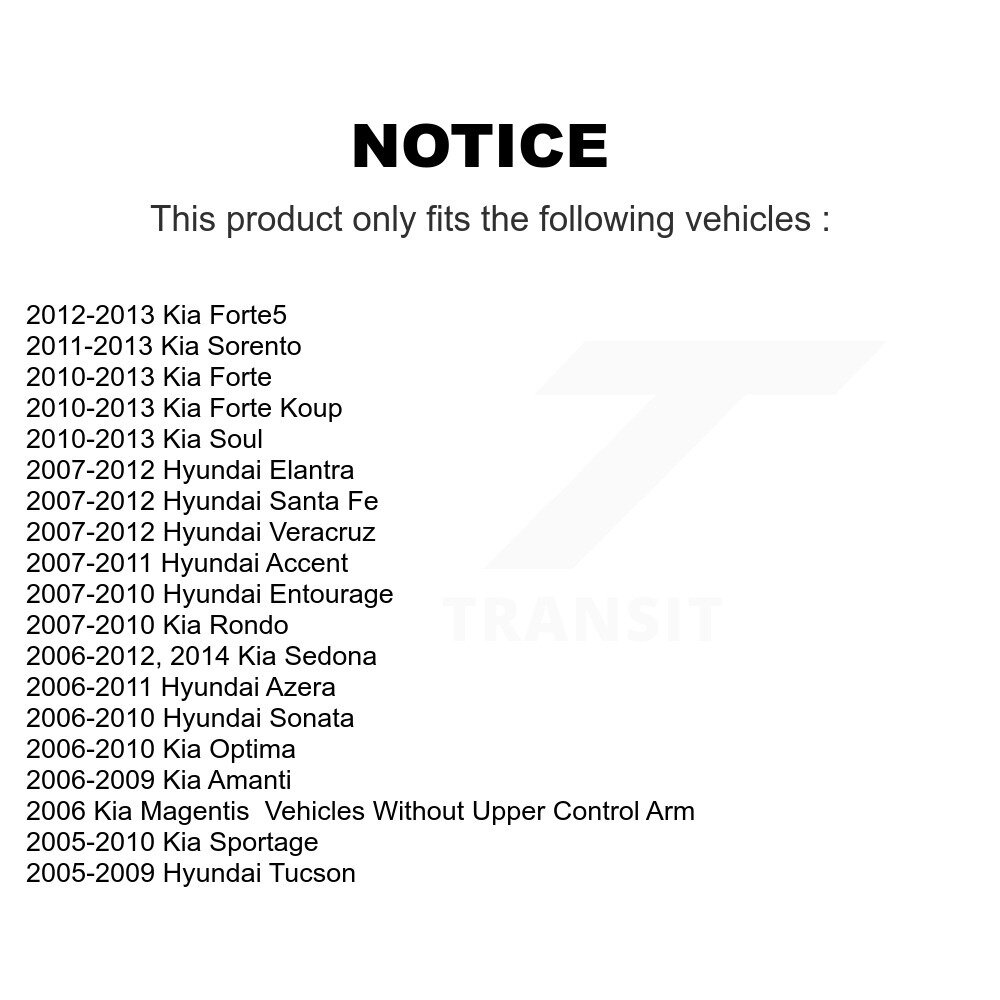 Front Lower Forward Suspension Arm Bushing Pair For Hyundai Kia Elantra Santa Fe Accent KTR-102275 - Image 2