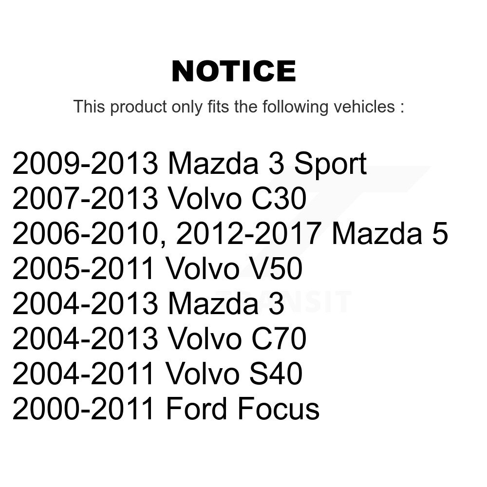 Rear Trailing Arm Bushing Pair For Mazda 3 Ford Focus 5 Volvo S40 C30 V50 C70 Sport KTR-102281 - Image 2