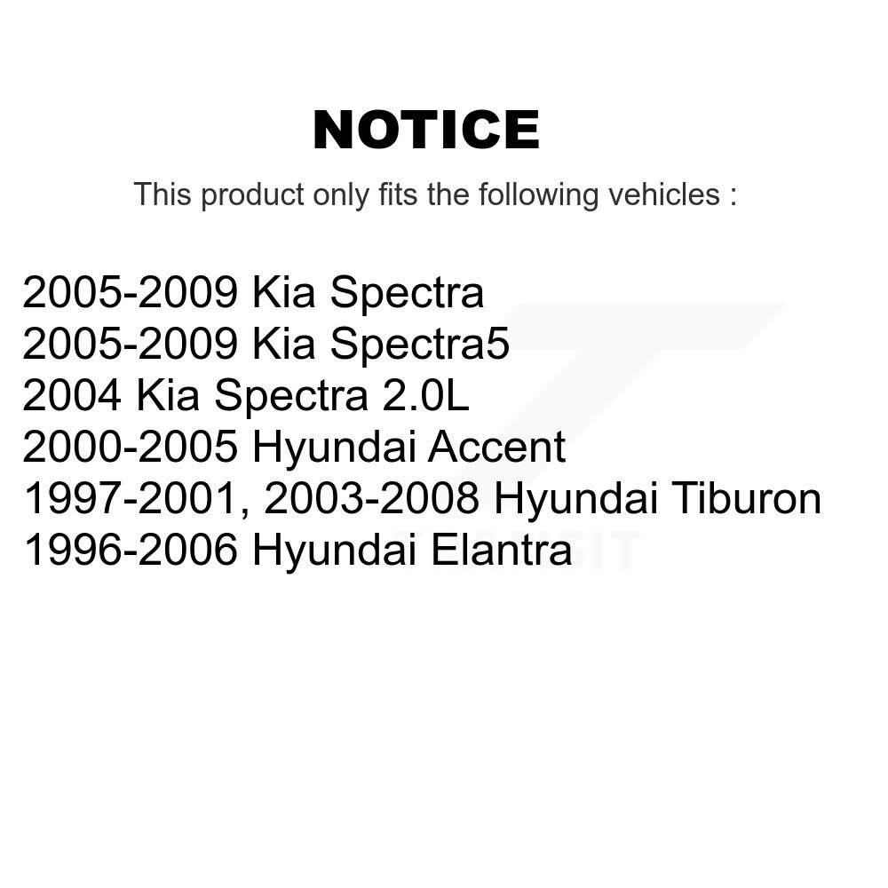 Front Ball Joint Tie Rod End Kit For Hyundai Elantra Kia Spectra Tiburon Accent Spectra5 KTR-102296 - Image 2
