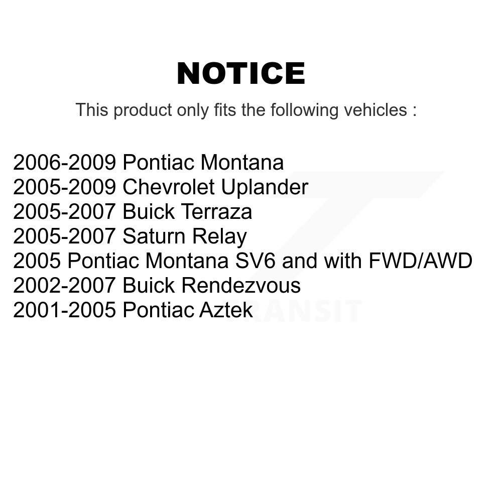 Front Ball Joint Tie Rod End Kit For Pontiac Montana Chevrolet Uplander Buick Rendezvous KTR-102343 - Image 2