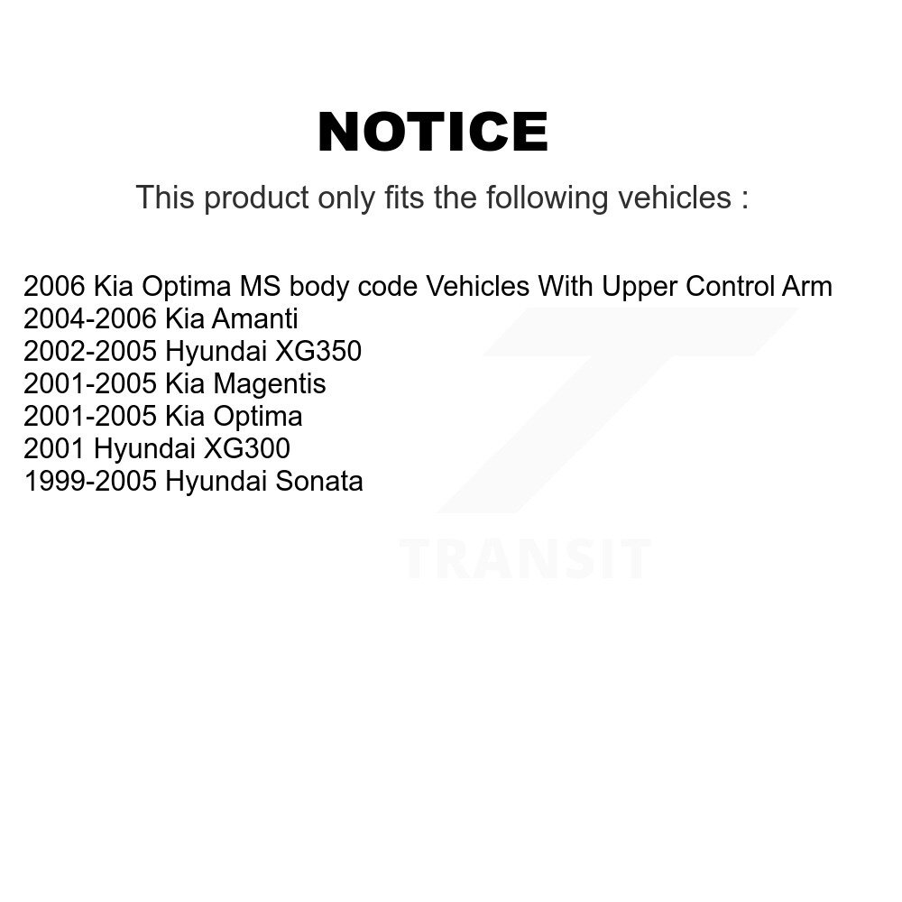 Front Ball Joint And Tie Rod End Kit For Hyundai Sonata Kia Amanti Optima XG350 XG300 KTR-102513 - Image 2