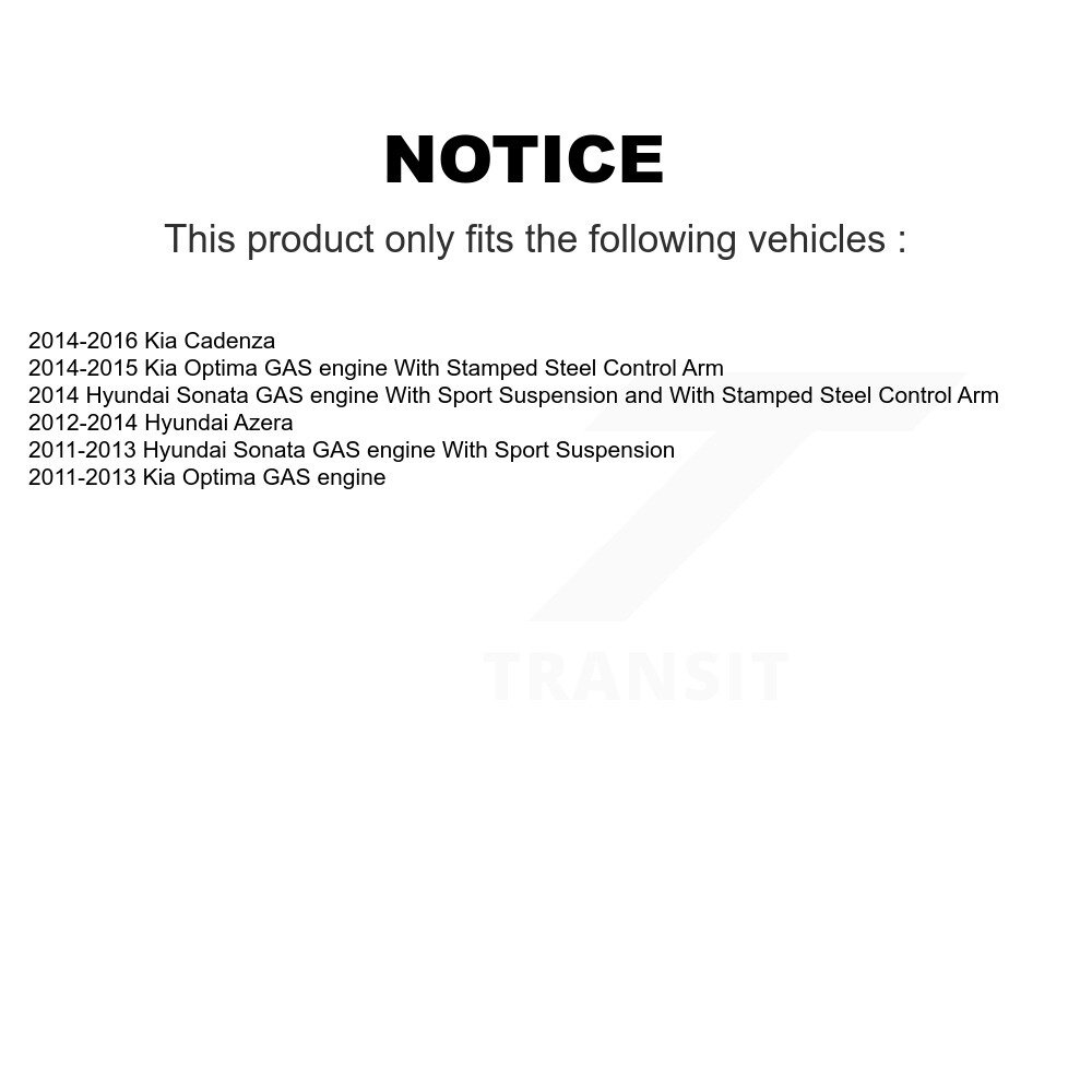 Front Suspension Control Arm Assembly Tie Rod End Kit For Hyundai Sonata Kia Optima Azera KTR-102691 - Image 2