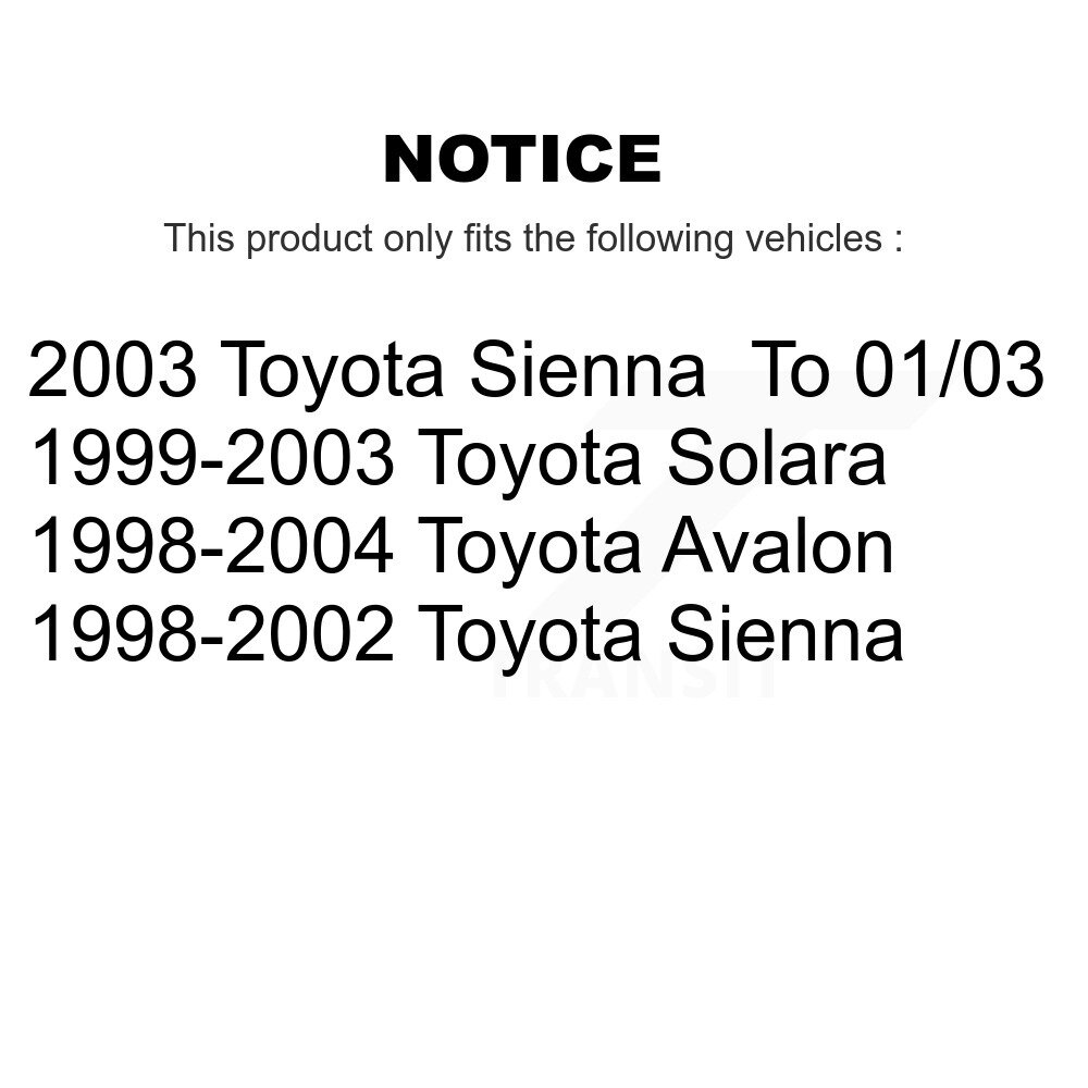 Front Suspension Control Arm Assembly And Tie Rod End Kit For Toyota Sienna Solara Avalon KTR-102890 - Image 2