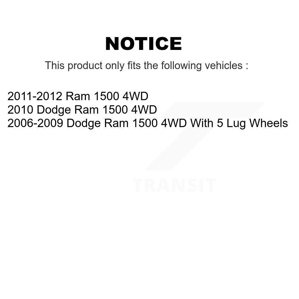 Front Suspension Control Arm Assembly And Tie Rod End Kit For Dodge Ram 1500 4WD KTR-102914 - Image 2