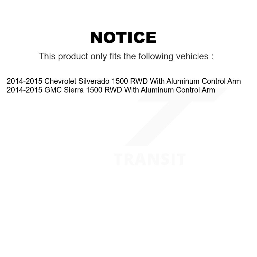 Front Upper Control Arm Lower Ball Joints Kit For GMC Sierra 1500 Chevrolet Silverado RWD KTR-103388 - Image 2