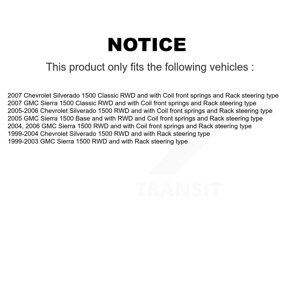Front Control Arms Lower Ball Joints Tie Rods Link Sway Bar Kit (10Pc) For Chevrolet 1500 KTR-103503 - Image 2