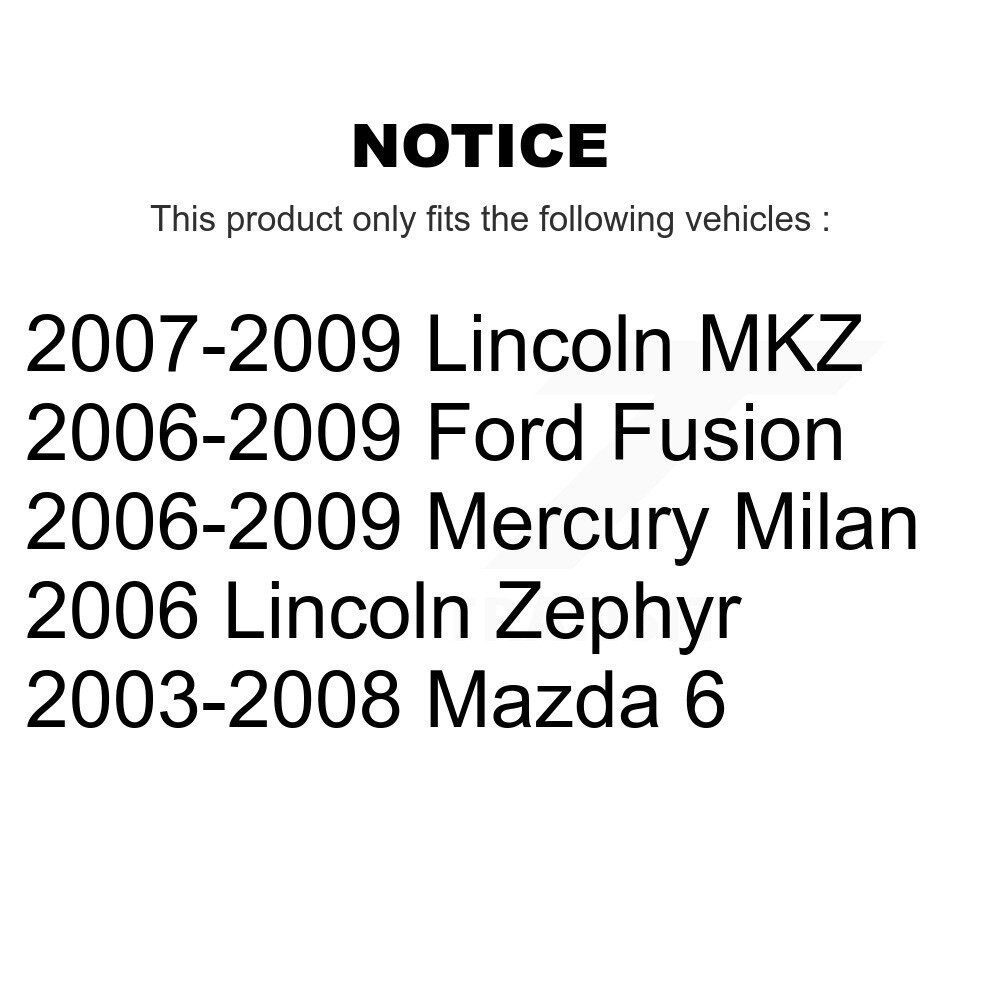 Front Outer Tie Rod End Kit For Ford Fusion Mazda 6 Lincoln MKZ Zephyr Mercury Milan KTR-103797 - Image 2