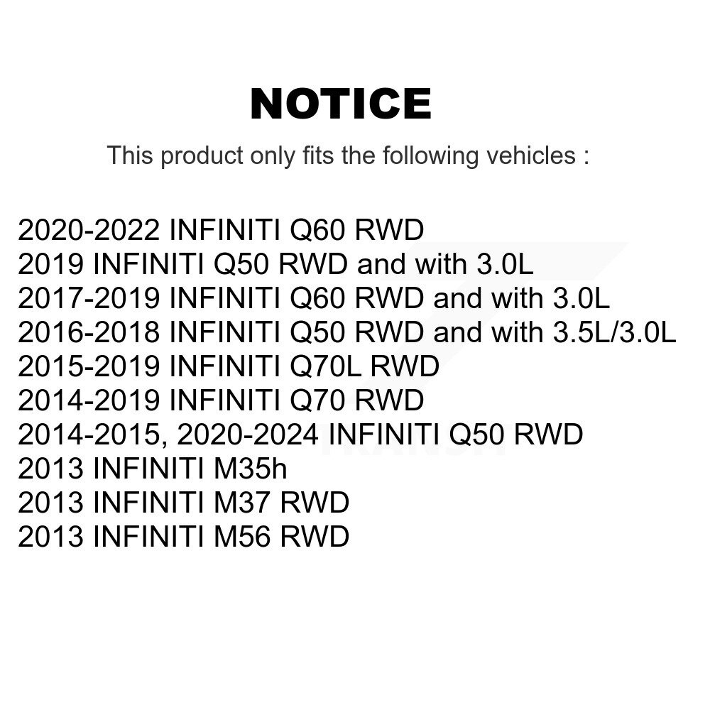 Front Rear Suspension Stabilizer Bar Link Kit For INFINITI Q50 Q60 Q70 Q70L M37 M56 M35h KTR-104265 - Image 2