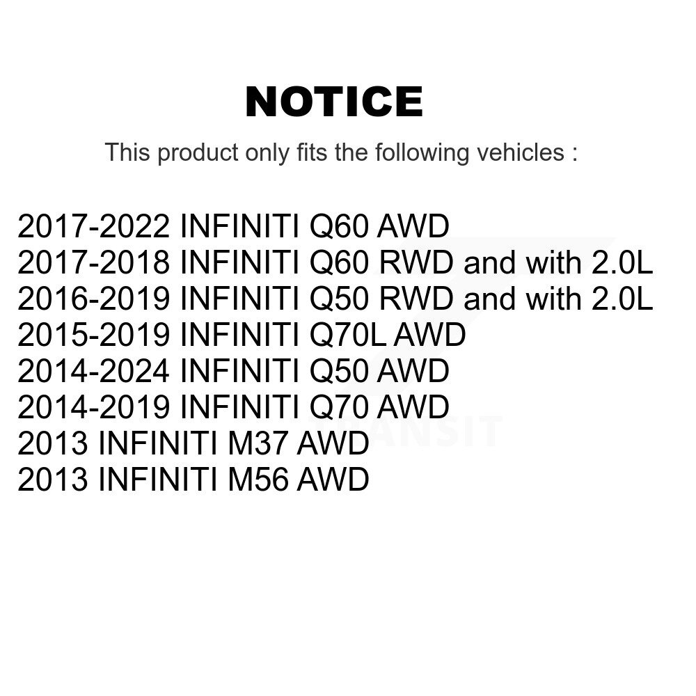 Front Rear Suspension Stabilizer Bar Link Kit For INFINITI Q50 Q60 Q70 Q70L M37 M56 KTR-104266 - Image 2