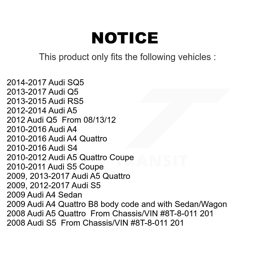 Front Suspension Control Arm Ball Joint Link Kit For Audi Q5 A4 Quattro A5 S4 S5 SQ5 RS5 KTR-104328 - Image 2