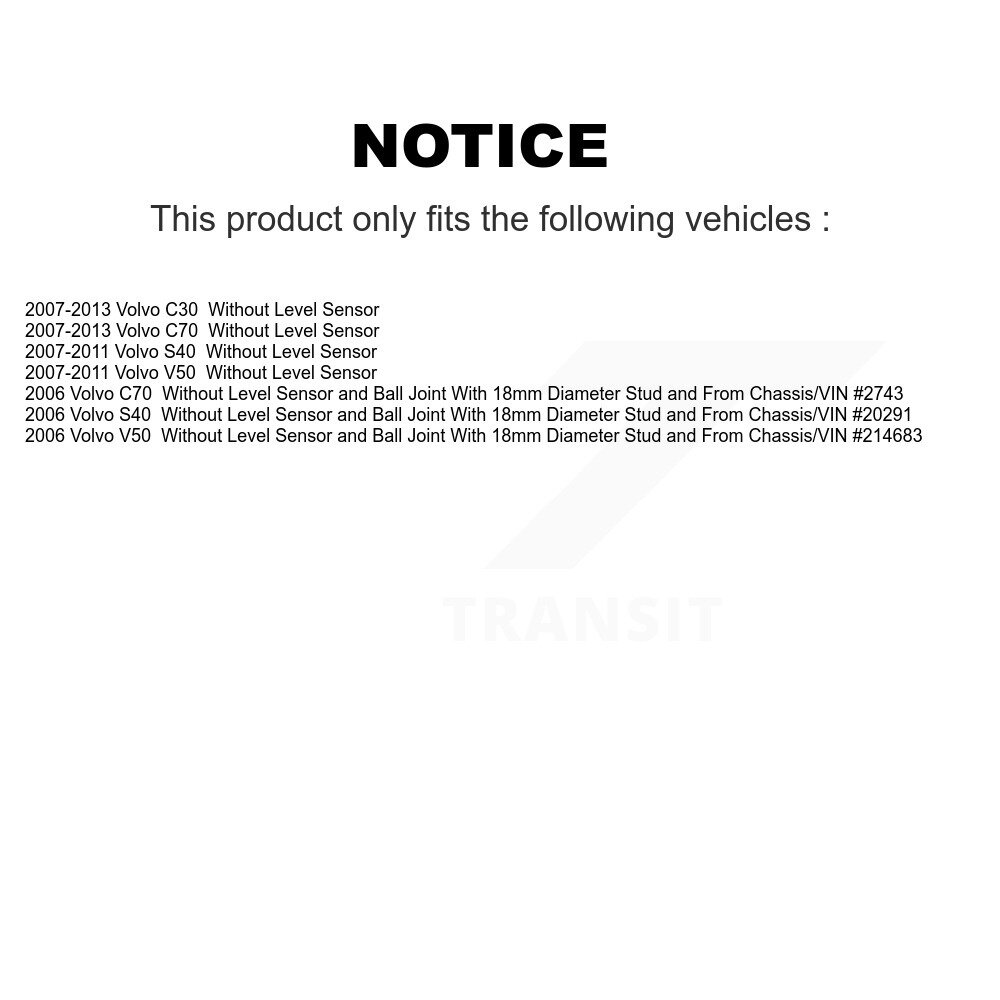 Front Suspension Control Arm And Ball Joint Assembly Link Kit For Volvo C30 S40 C70 V50 KTR-104415 - Image 2