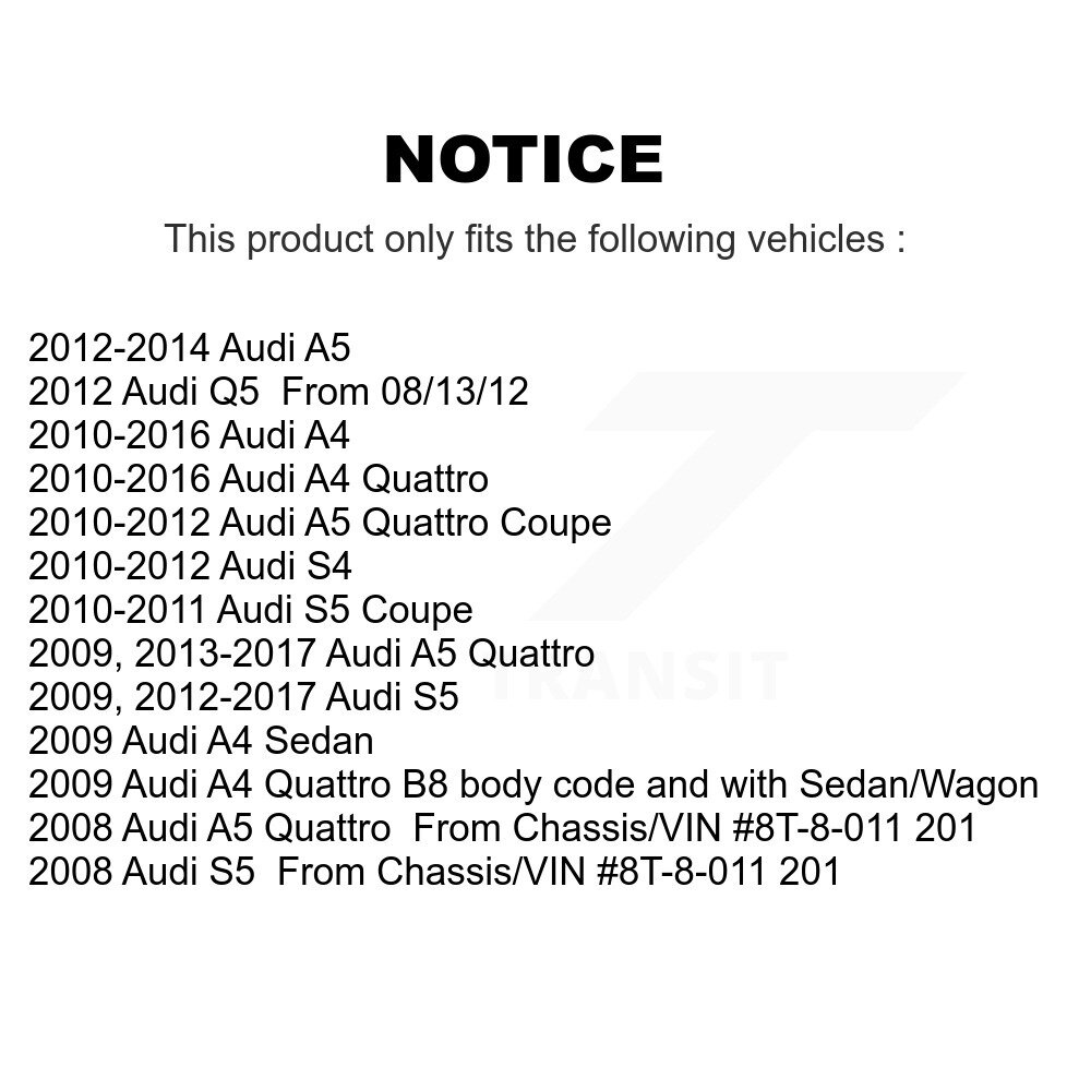 Front Control Arm & Ball Joint Tie Rod End Link Kit (8Pc) For Audi A4 Quattro A5 Q5 S5 S4 KTR-104552 - Image 2