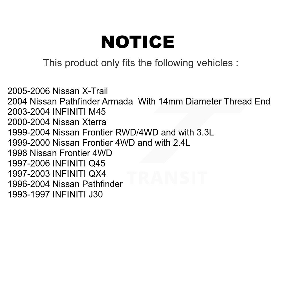 Front Outer Tie Rod End Pair For Nissan X-Trail Pathfinder Xterra Frontier INFINITI QX4 KTR-104613 - Image 2