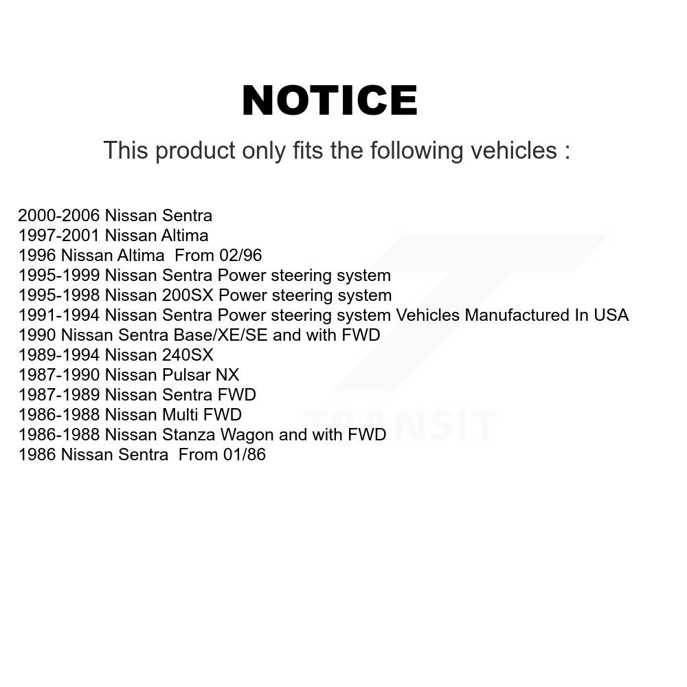 Front Outer Tie Rod End Pair For Nissan Sentra 240SX Altima Pulsar NX 200SX Stanza Multi KTR-104635 - Image 2