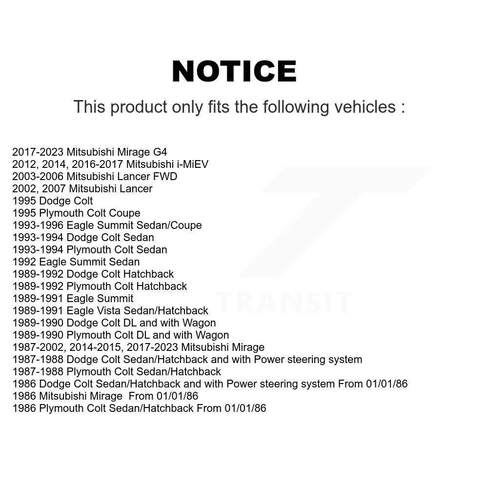 Front Outer Tie Rod End Pair For Mitsubishi Mirage Lancer G4 i-MiEV Colt Dodge Plymouth KTR-104647 - Image 2