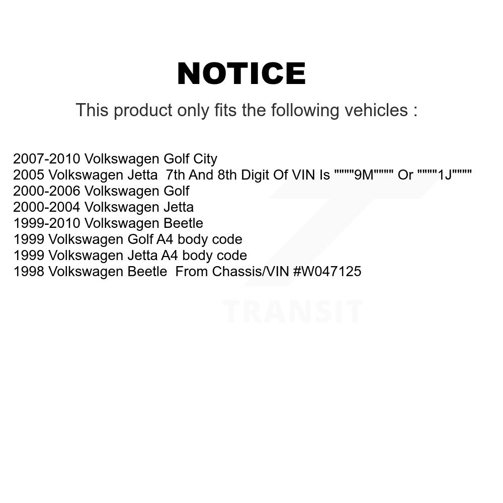 Front Inner Steering Tie Rod End Pair For Volkswagen Jetta Golf Beetle City KTR-104732 - Image 2