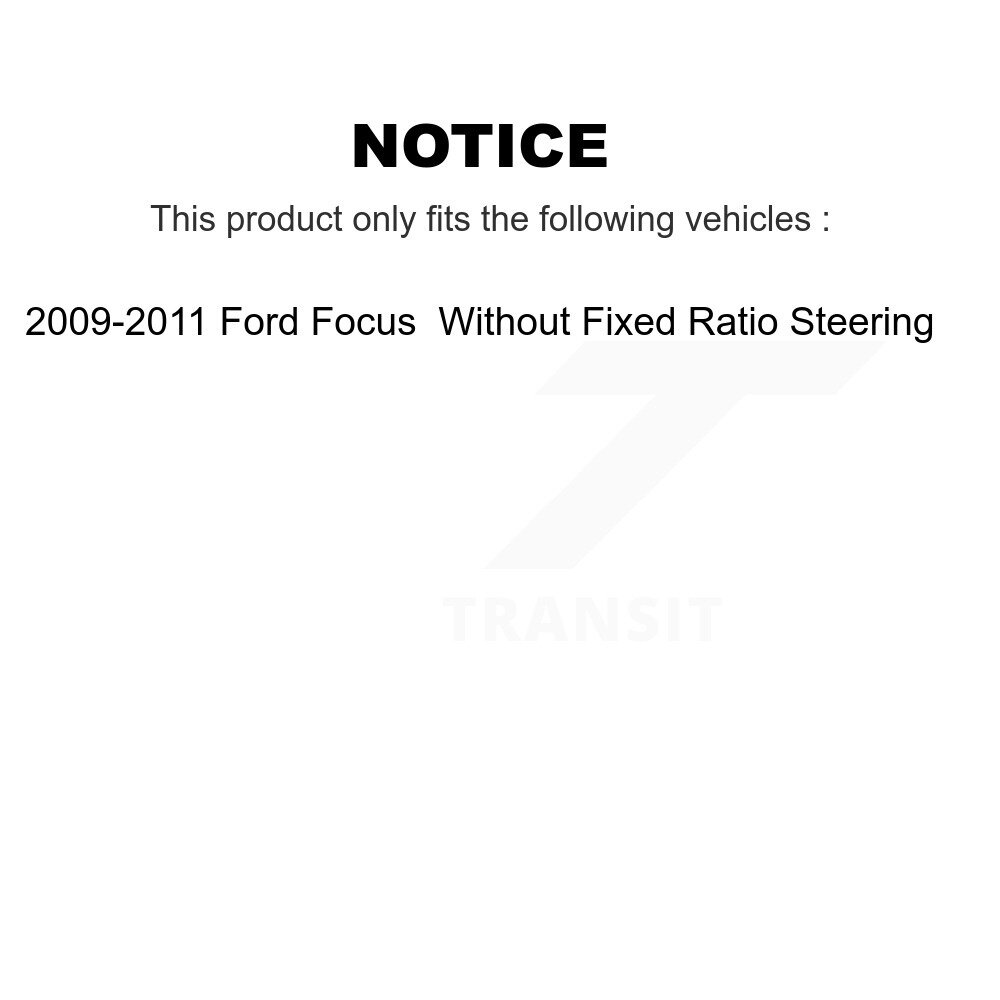 Front Inner Tie Rod End Pair For 2009-2011 Ford Focus Without Fixed Ratio Steering KTR-104764 - Image 2