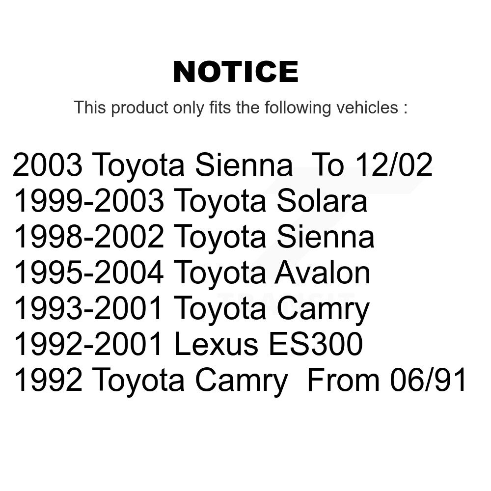 Front Inner Steering Tie Rod End Pair For Toyota Camry Sienna Solara Avalon Lexus ES300 KTR-104769 - Image 2