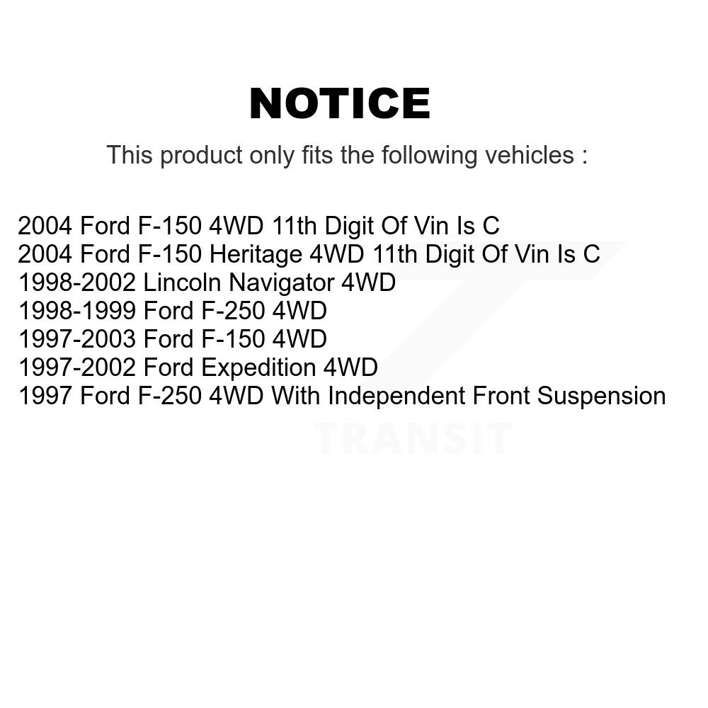 Front Inner Tie Rod End Kit For Ford F-150 Expedition F-250 Heritage Lincoln Navigator KTR-104950 - Image 2