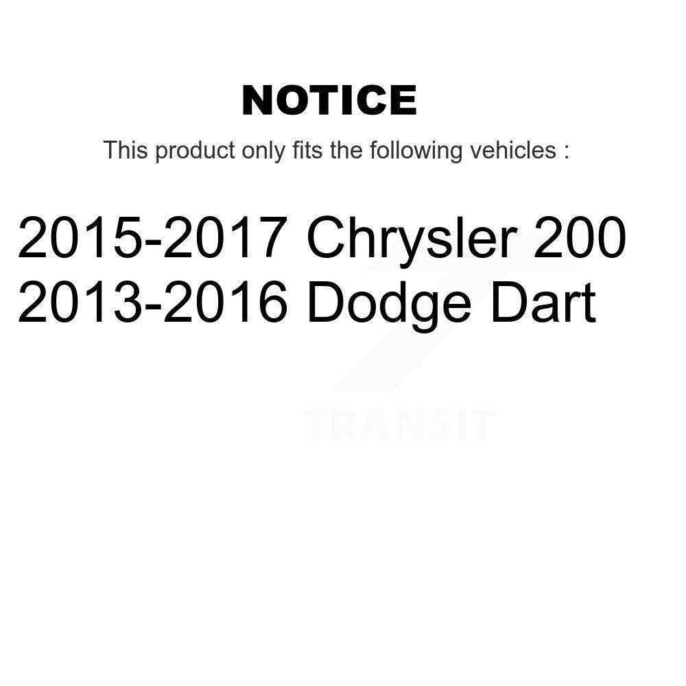 Front Outer & Inner Steering Tie Rod End Kit For Chrysler 200 Dodge Dart KTR-104976 - Image 2