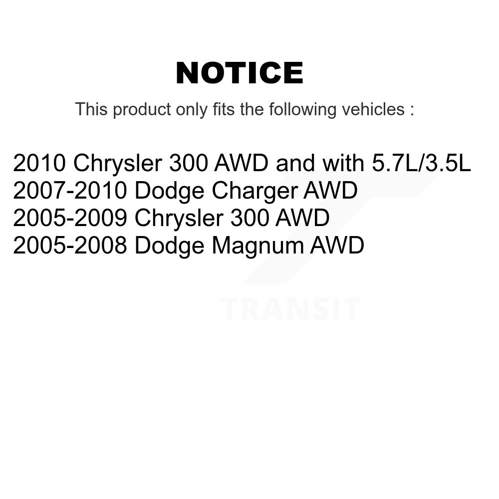 Front Outer & Inner Steering Tie Rod End Kit For Chrysler 300 Dodge Charger Magnum KTR-104986 - Image 2