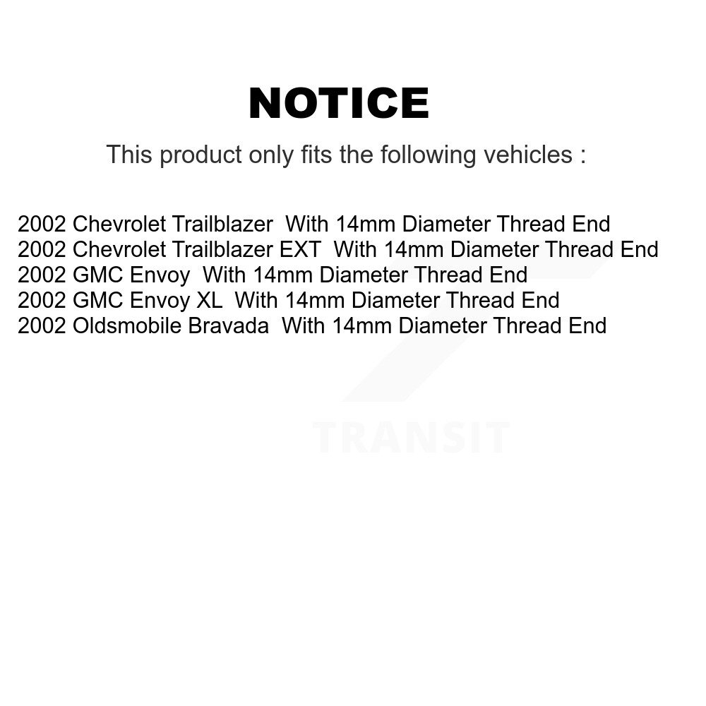 Front Outer & Inner Tie Rod End Kit For GMC Envoy Chevrolet Trailblazer Oldsmobile XL EXT KTR-105002 - Image 2