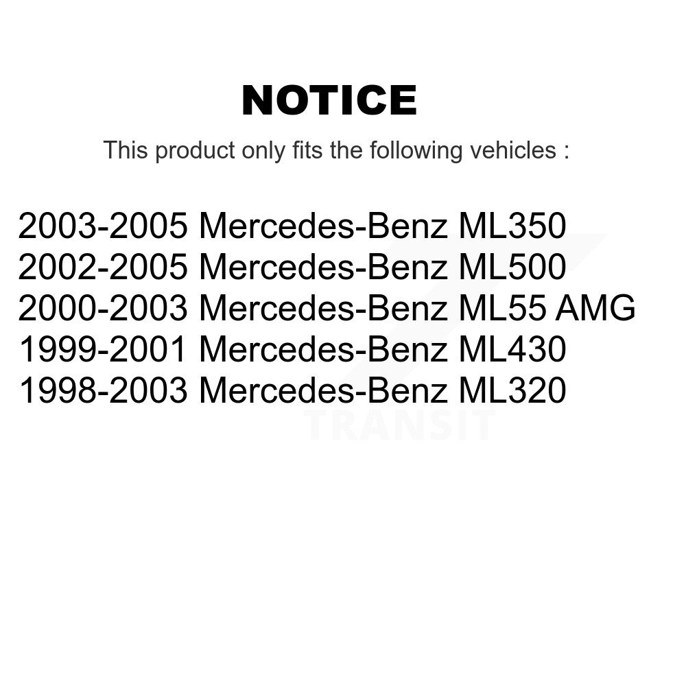 Front Outer & Inner Tie Rod End Kit For Mercedes-Benz ML320 ML350 ML500 ML430 ML55 AMG KTR-105069 - Image 2