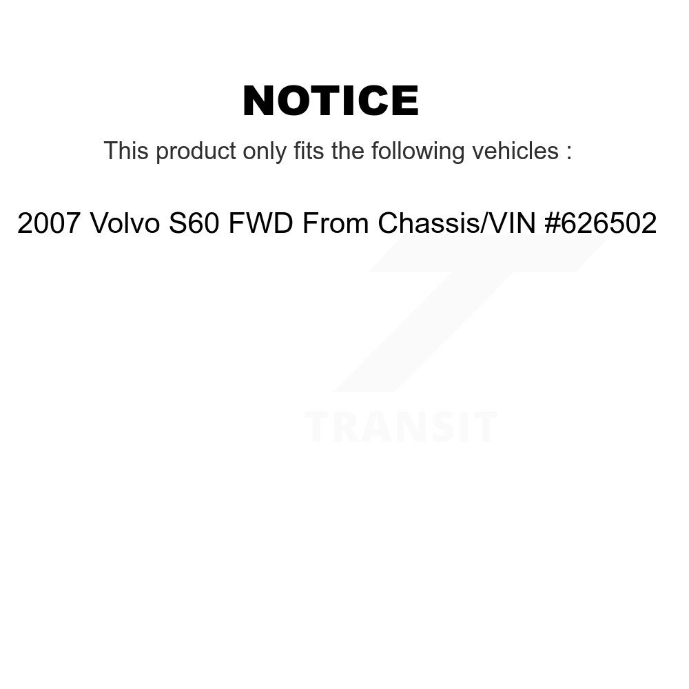 Front Lower Control Arm Ball Joints Kit For 2007 Volvo S60 FWD From Chassis VIN #626502 KTR-105225 - Image 2